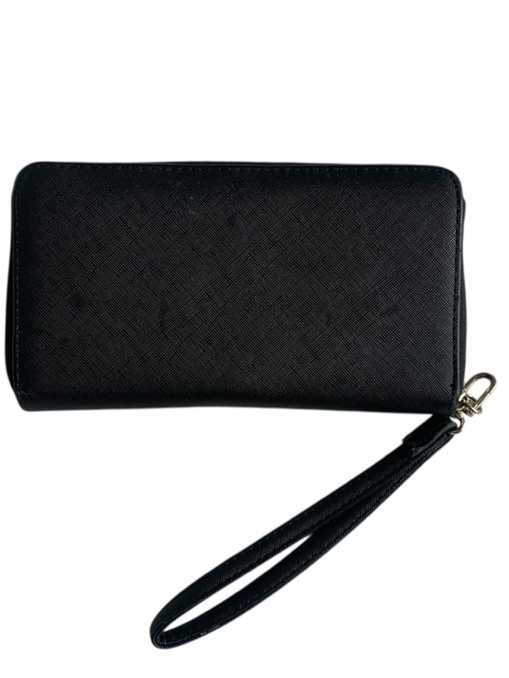 Steve Madden Black Bzippy Gold Hardware Full Zip Around Women's Wristlet Wallet - Picture 2 of 5